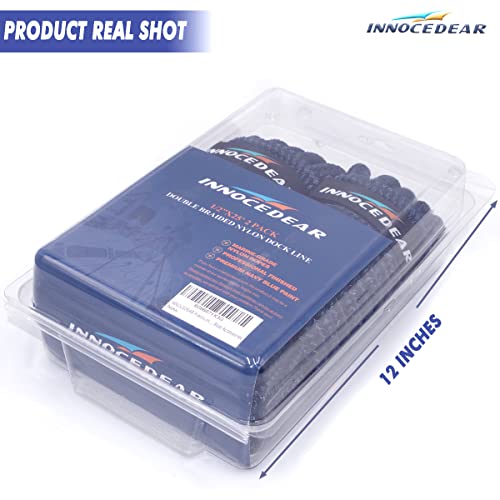 2 Pack Premium Navy Blue Dock Lines - 15' / 25'/35' with Eyelet.Double Braided Nylon Dock Line/ - size: 1/2" x 25 FT