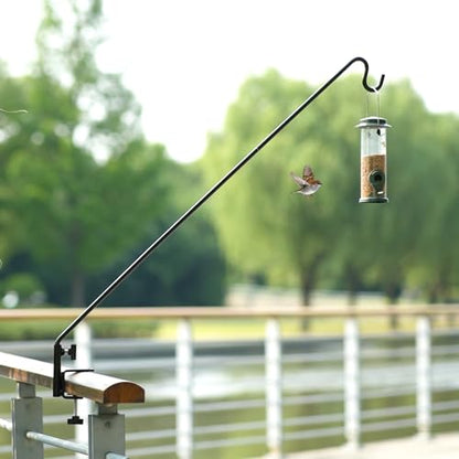 ERYTLLY Heavy Duty Deck Hook, Extensible and Adjustable Deck Hook with 2" Non Slip Horizontal Clamp for Hanging Bird Feeder, Plants, Suet Baskets,Wind Chimes,Lanterns and More - size: Deck Hook - Adjustable Length - 1 Pack