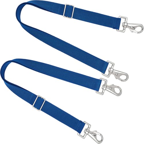 Premium Horse Blanket Sheet Leg Straps, Replacement Stretchy Belly Strap with Double Swivel Snaps, Adjustable Elastic Length from 24 to 42 Inch Winter Blanket - color: Blue