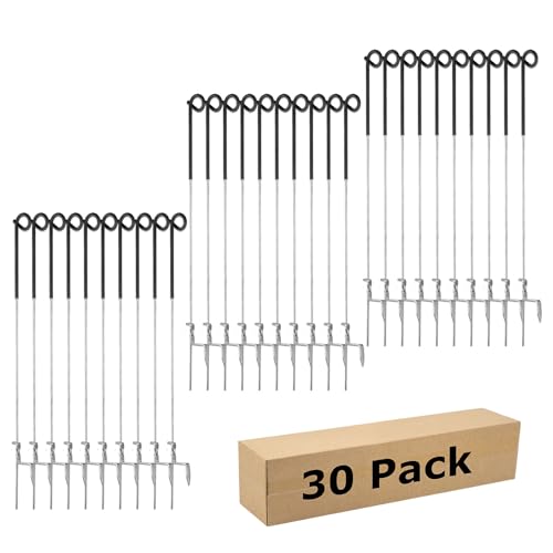 30PCS 41" Electric Fence Step-in Pigtail Posts, Single Rope Stakes - color: Black