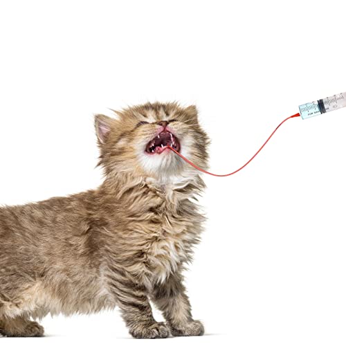 Jutom Puppy Feeding Tube Kit, 5 Pack 8 FR Tube and 5 Pack Kitten Syringe