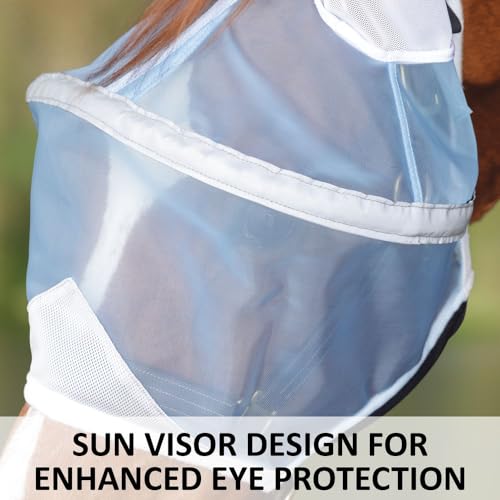 Schneiders X-Spand Mosquito Mesh Sun Visor Fly Horse Mask | 40% UV Shield | X-Spand Spandex Jaw for Secure Fit | Forelock Saver Design
