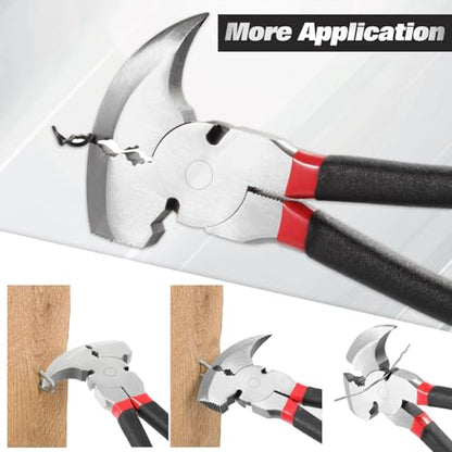SPEEDWOX 10.5 Inch Fencing Pliers Staple Puller Fence Solid Joint Pliers Fence Pliers Fencing Pliers Fence Tool Pliers Heavy Duty Fence Pliers Multi Purpose Fence Tool Fencing Pliers with Hammer Head - style: Fencing Pliers Staple Puller