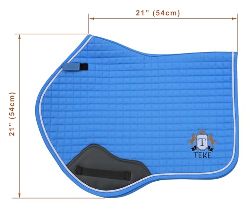 T TEKE Close Contact Saddle Pads,100% Cotton English Saddle Pads for Horses with Moisture-Wicking and Breathable Lining - color: Red