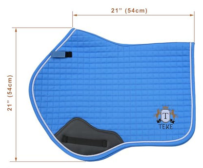 T TEKE Close Contact Saddle Pads,100% Cotton English Saddle Pads for Horses with Moisture-Wicking and Breathable Lining - color: Red