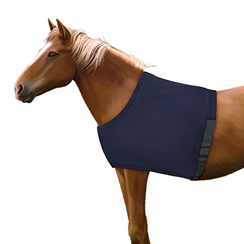 Horse Shoulder Guard, High Elastic Spandex Fabric Horse Vest - Anti-Rub Bib - Navy Blue(Size M) - color: Navy Blue, size: Medium