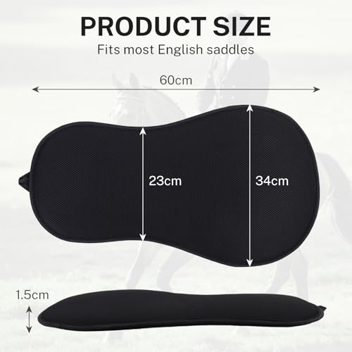 Western Saddle Seat Saver Cushion Pad for Horses, Breathable Shock Absorbing Saddle Seat Cushion with Adjustable Straps, Moisture Wicking Western Saddle Cover for Trail Riding & Endurance Riding