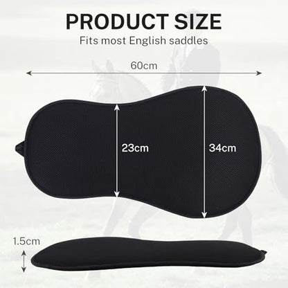 Western Saddle Seat Saver Cushion Pad for Horses, Breathable Shock Absorbing Saddle Seat Cushion with Adjustable Straps, Moisture Wicking Western Saddle Cover for Trail Riding & Endurance Riding