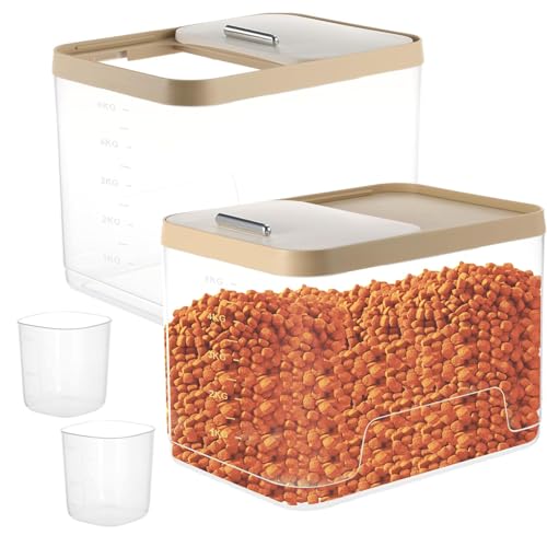 2 Pack 10 lb Dog Food Storage Container Airtight Pet Food Storage Container Cat Food Container Clear Pet Food Storage Bin