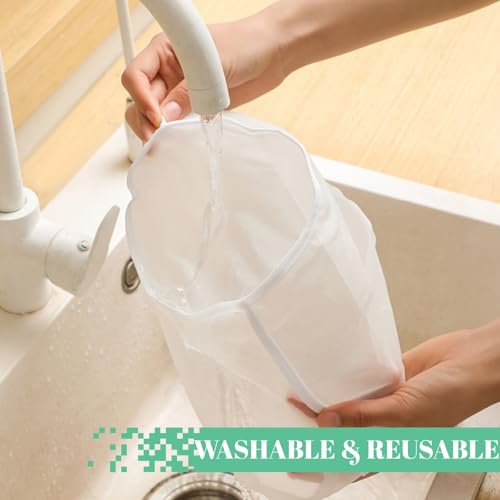 Cheese Cloths for Straining– Reusable Filter Bags Ultra-Fine Mesh Strainer for Filter NutMilk, Yogurt, Fresh Cheese, Juicing, Coffee, Milk, Butter & Juices (6)