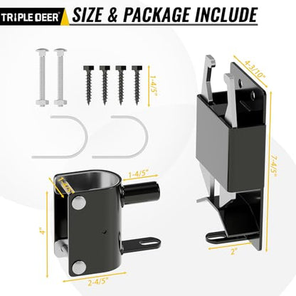 TRIPLE DEER Heavy Duty 2 Way Farm Gate Latch Lockable, Two Way Livestock Fence Gate Latches for Metal Gates, Ranches, Farms, Stables, Horse Corrals, Pet Cages (1 Pack, Include Screws and Instructions)