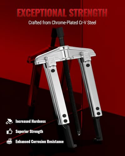 Reywoo Gear Puller Set, Adjustable 2 Jaw Bearing Puller, Pulley Puller, Flywheel Puller Kit with Extendable Arms and Reversible Jaws for Removing Bearings, Gears, Pulleys and Flywheels - size: Max External 5.1"&5.0"&4.7"