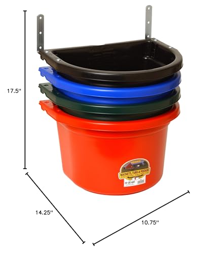 Little Giant® Plastic Fence Feeder | Pig Feeder | Clip On Fence Feeder | Mountable Feed Bucket | 20 Quarts | Black - color: Black, size: 20 Quarts