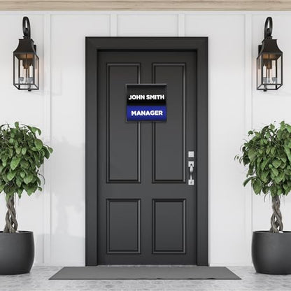 Yaocom Set of 5 Curved Name Plate Holder for Doors 5.625" x 6", Black - color: Black
