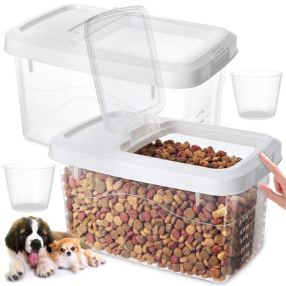 2 Pack 11 Lbs Airtight Dog Food Storage Container with Scoops - size: 11 Lbs