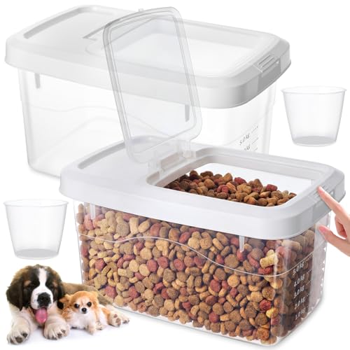 2 Pack 11 Lbs Airtight Dog Food Storage Container with Scoops - size: 11 Lbs