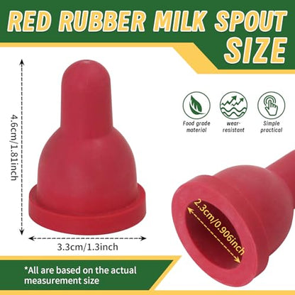 6Pcs Goat Lamb Nipple Soft Rubber Lamb Milk Nipples | Pacifier with Anti-Backflow Fixed Base, Food Grade Bite-Resistant Reusable Bottle Nipples for Goat Pig Dog Cat Farm Feeding - color: red, size: 1 Count (Pack of 6)