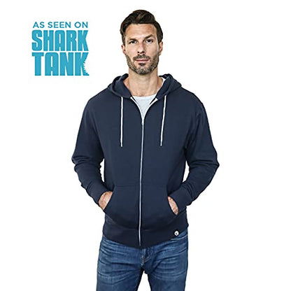 Quikflip 2-in-1 Reversible Backpack Hoodie (As Seen on SHARK TANK) Unisex Full-Zip Hero Hoodie Lite - color: Midnight Navy, size: Small
