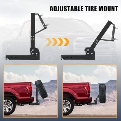 Spare Tire Hitch Mount Compatible with 4 & 5 & 6 Lugs Trailer Wheels