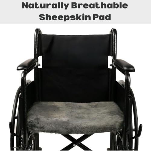 Natural Medical Sheepskin Pad, Non-Slip Back, Charcoal, 17 x 17 in, 2 Pack - color: Charcoal Grey, size: 17x17 Inch (Pack of 2)