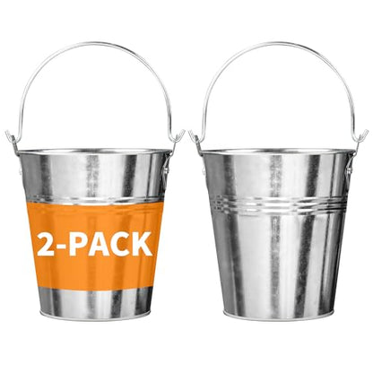 Grease Bucket for Pellet Grill Smokers – 2-Pack Heavy Duty Galvanized Steel Drip Catcher, Rust-Proof 5.6" Diameter, Easy Clean BBQ Accessory - color: Steel 2pack