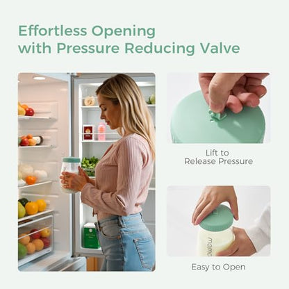 Momcozy Glass Breast Milk Pitcher Lid, Dishwasher Safe Food Grade Caps 1pc - color: Green, size: Flat Lid