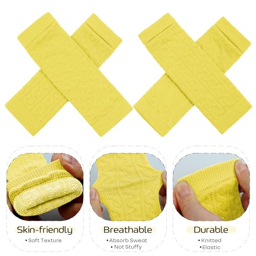 ROZKITCH 4 PCS Dog Arm Sleeves for Licking Scratching Elbow Front Legs - color: Yellow, size: S-Leg Girth: 2.04in