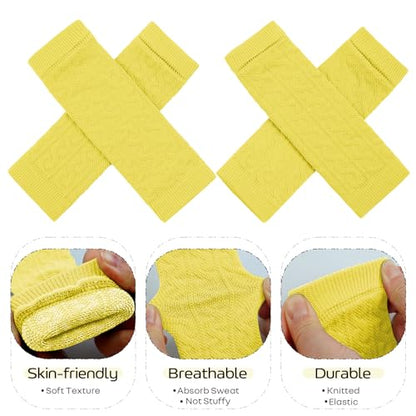 ROZKITCH 4 PCS Dog Arm Sleeves for Licking Scratching Elbow Front Legs - color: Yellow, size: S-Leg Girth: 2.04in