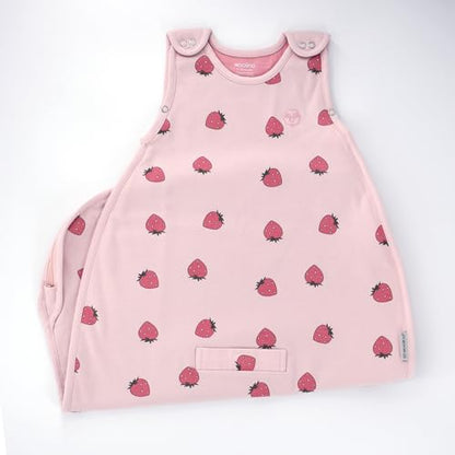 Woolino Toddler Sleeping Sack, 4 Season, Merino Wool and Organic Cotton, Baby Sleep Bag, 2-4 Years, Strawberry - color: Strawberry