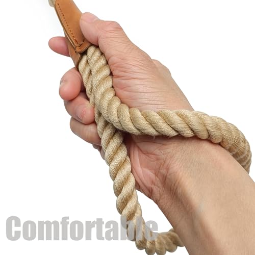 BTINESFUL 3ft 5ft 10ft Cotton Dog Leash Rope for Strong Large Medium Dogs - color: brown, size: 5 Foot (Pack of 1)