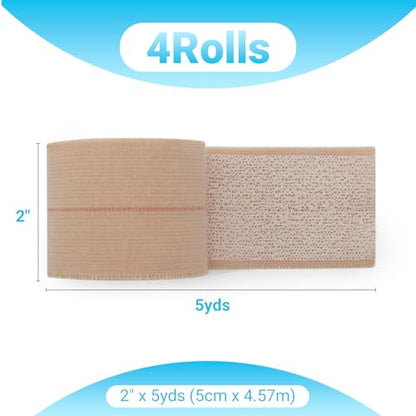 OK TAPE Elastic Adhesive Tape Bandage Tape Wrap 2 Inch Wide 4 Rolls - size: 2 Inch x 5 Yard