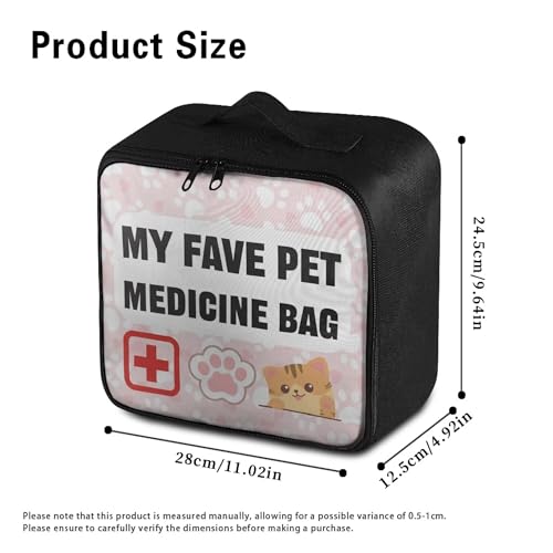 Pink First Aid Bag Empty Pet 1st Aid Bag Medical Travel Case First Responder Emergency Medicine Bags for Car Home Office Sport Outdoors - color: Pink Pet