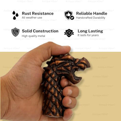 Walking Stick Handles Replacement with Brass Collar Ring Pet Handle for Wood Canes Costume Prop Casual Unisex Gift