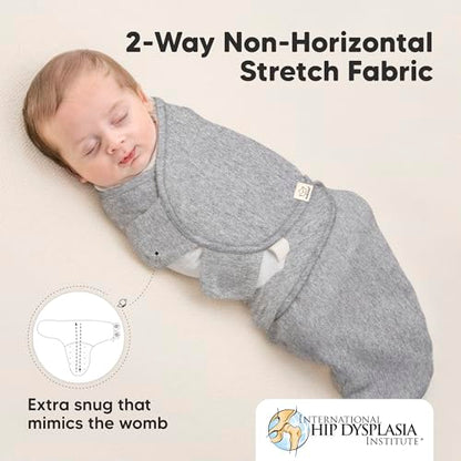 KeaBabies Baby Hair Brush and Baby Comb Set and 3-Pack Baby Swaddle Sleep Sacks - Wooden Baby Brush with Soft Goat Bristle, Organic Newborn Swaddle Sack