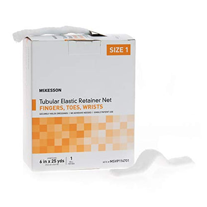 McKesson Tubular Elastic Retainer Net Dressing, Non-Sterile, Finger, Toes, Wrist, Size 1, 6 in x 25 yd, 1 Count, 1 Pack - size: Size 1 1 Count