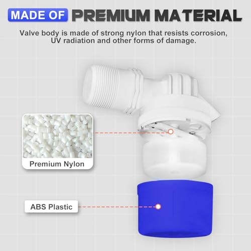 1" Water Float Valve for Water Tank, Water Troughs, Pond, Pool, Livestock - color: 1" Side Inlet