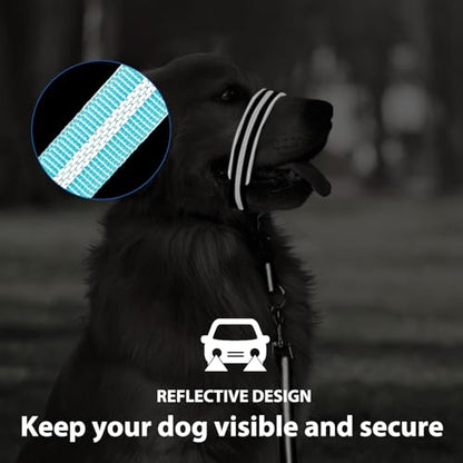 BARKLESS Dog Head Collar, Reflective Head Halter for Small Medium Dogs - size: M (Snout 9-11 '')