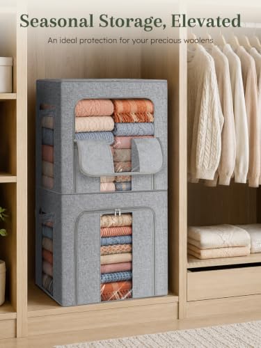 Rigid-Structured Cashmere Sweater Storage Box, 2 Pack, Gray - color: 2-pack/Gray