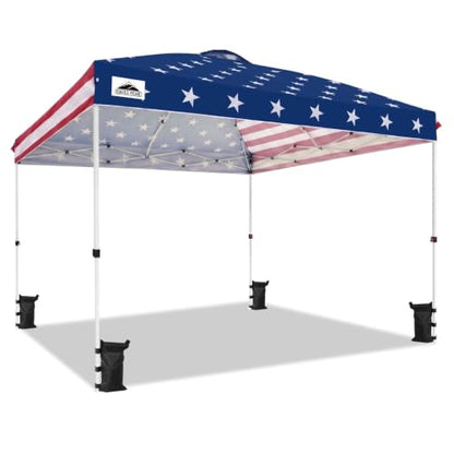 EAGLE PEAK 12x12 Pop Up Canopy Tent Easy Up Canopy Outdoor, American Flag - color: American Flag, size: 12x12