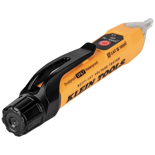 Klein Tools NCVT1XT Voltage Tester, Non-Contact Low Voltage Test Pen, 70V to 1000V AC, Durable IP67 Tester is Dustproof and Waterproof - size: Waterproof NCVT