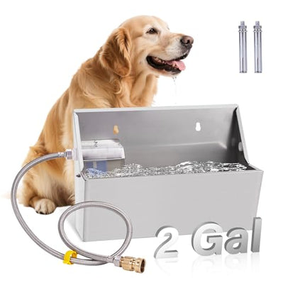 PAUQEWIE 2Gal Automatic Dog Water Bowl Dispenser Auto Fill Dog Waterer