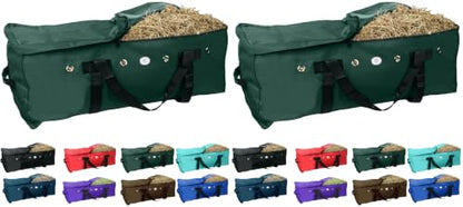 Majestic Ally 1200 D Nylon Fabric Large 44” x 20” x 16” and Extra Large 52" x 27" x21" Heavy-Duty Hay Bale Storage Bag (Hunter Green, Large) (Pack of 2) - color: Hunter Green, size: Large (Pack of 2)
