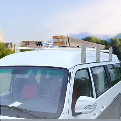 VEVOR Ladder Racks for Van, 40.2 inch-74.8 inch Adjustable Van Racks, 750 LBS Capacity Alloy Steel Roof Ladder Racks, Rain Gutter Racks Compatible with Minivans, Full-Size Vans, 3 Pcs White - size: for Full-size Vans