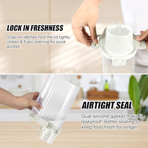 2 Pack 3 Lbs Pet Dog Cat Bird Seed Food Storage Containers for Travel Beige - color: Beige-3L 2Pack