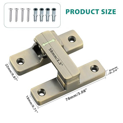 Mooche Sliding Barn Door Lock, 90/180 Degree Flip Door Lock Latch, Cyan - color: Cyan