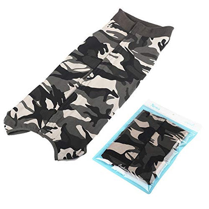 Dog Recovery Suit Abdominal Wound Puppy Surgical Clothes Post-Operative Vest Pet After Surgery Wear Substitute E-Collar & Cone(M, Camouflage) - color: Camouflage, size: Medium (Pack of 1)