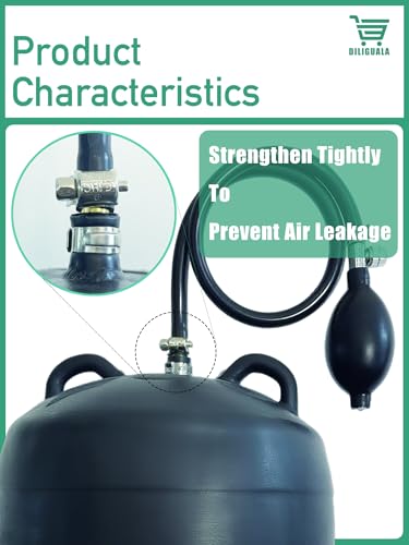 DILIGUALA Inflatable Pipe Plug Balloon for Sealing and Testing of Sewer Pipes, Plumbing Pressure Bladder with Air Pump - Plumbing Test Ball for Sewer Test, Water Shut Off (8 Inch P) - size: 8 inch