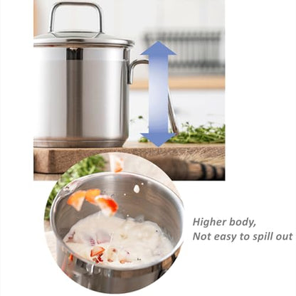 Stainless Steel Saucepan With Glass Lid, Sauce Pan, 2.5 Quart Cooking Pot, Perfect For Boiling Milk, Sauce, Gravies, Pasta, Noodles - size: 2.5 Quarts