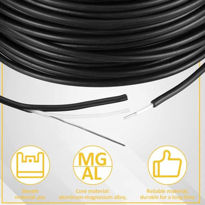 Kanayu Electric Fence Wire Double Insulated,Black,100 Ft, 16 Guage - size: 100 Ft, 16 Guage