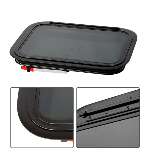labwork 22W x 15H RV Exit Window with Removable Screen and Mounting Frame | for RV Cargo and Horse Trailer DOT Certified